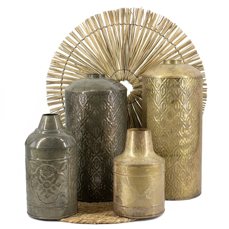 Metallvase olive 6x18x36cm