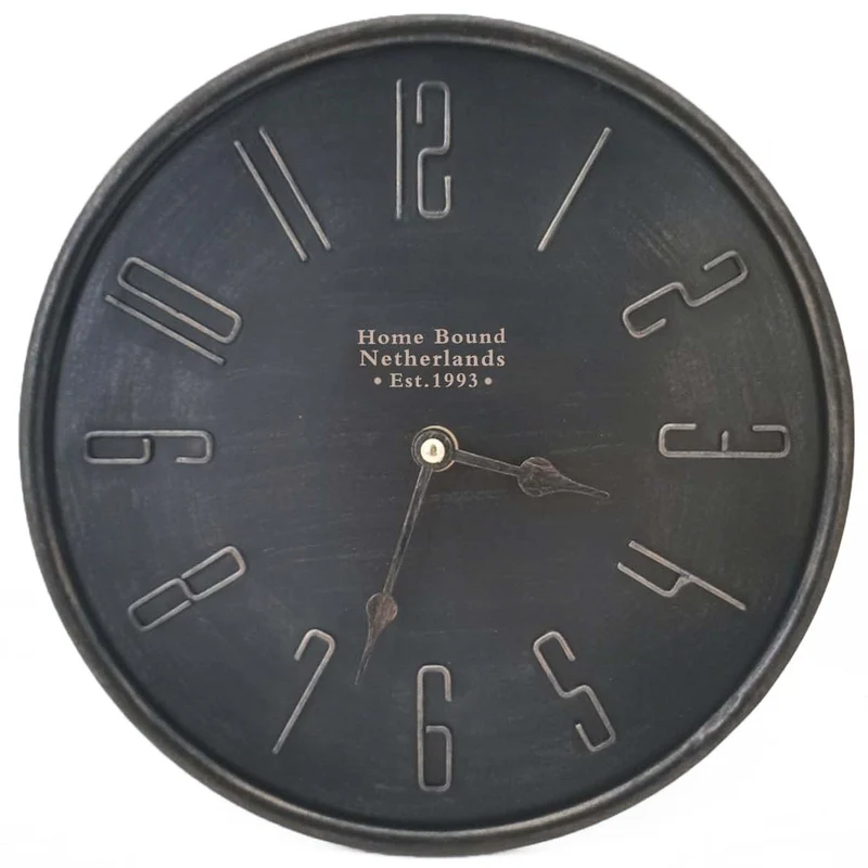 Standuhr aus Metall, anthrazit, 25x25x9cm