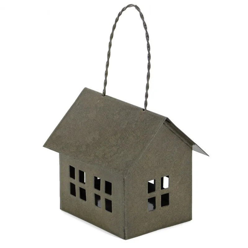 Metall-Hängehaus Olive 8x6x7cm
