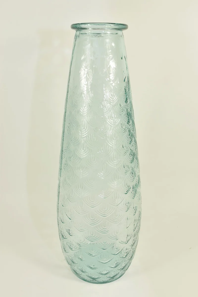 Vase Palm, klares Recyclingglas, D19 H55cm
