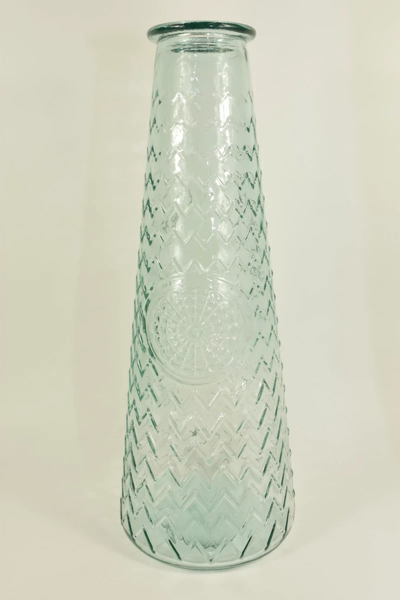 Flasche Mandala aus klarem Recyclingglas D21 H55cm