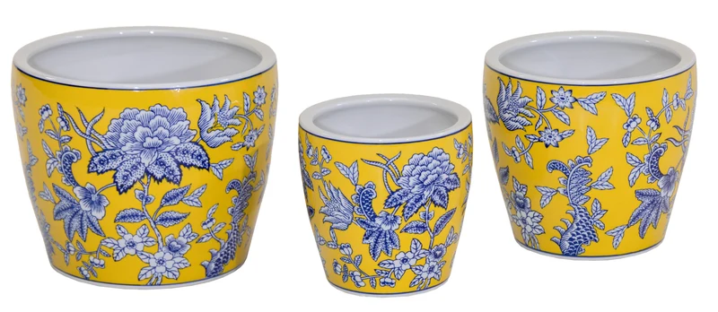 Qing Eiertopf klein gelb/blau S3 D16/26H16/21 cm