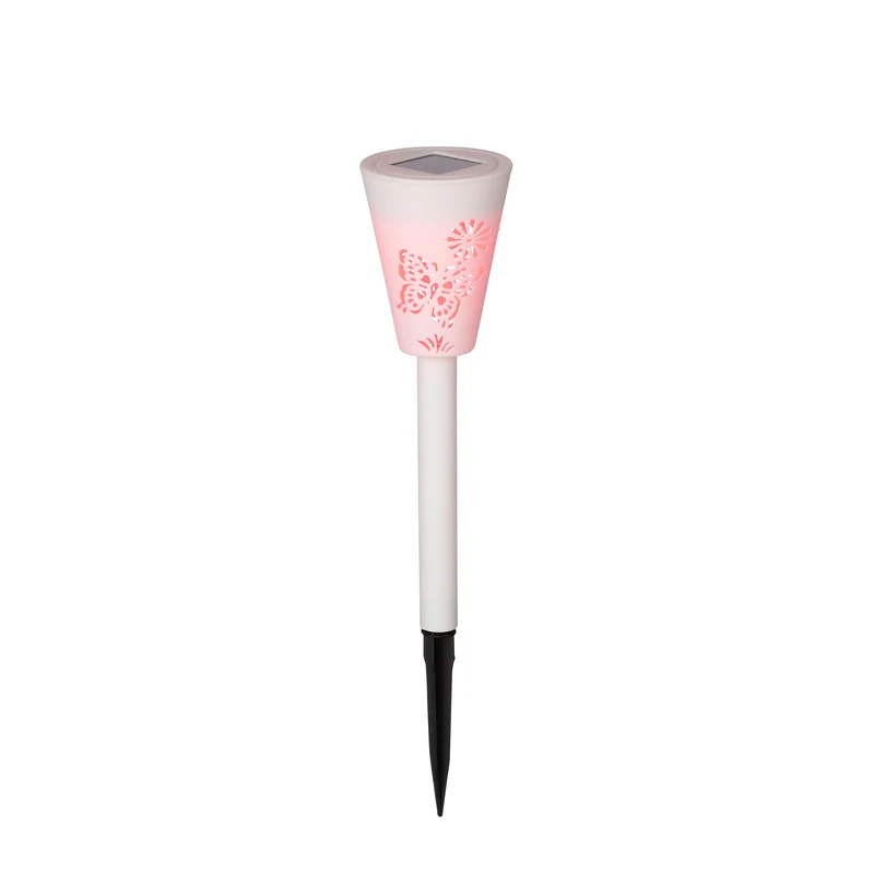 Gartenfackel Fackel weiß Solar mehrfarbig Display - h35xd7,5cm