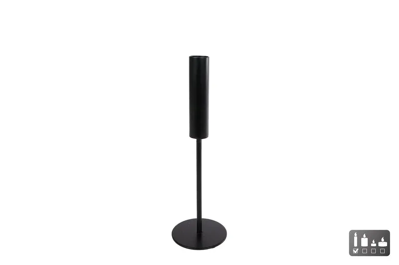 Kerzenleuchter "Modern" S Metall mattschwarz 8x8x25cm
