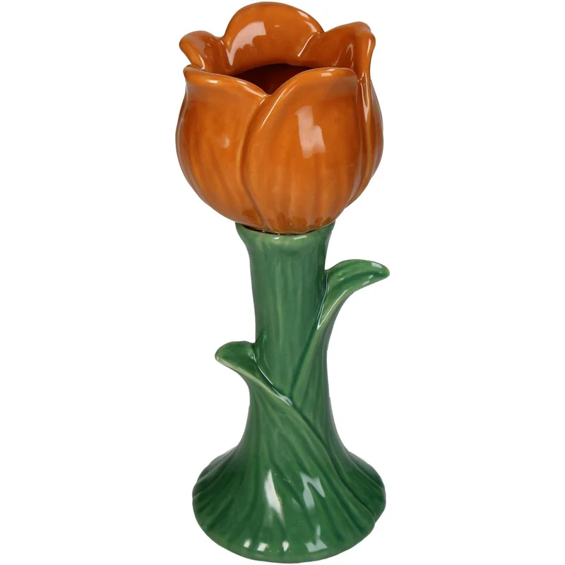 Vase Tulpe Feines Steingut Orange 8.4x8.4x21.3cm