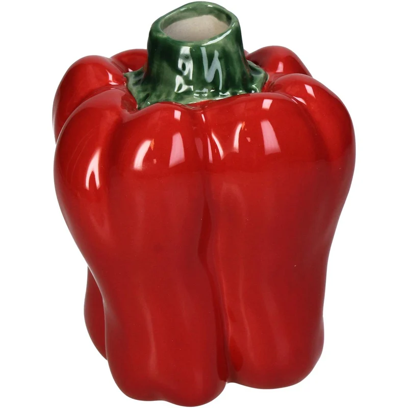 Vase Paprika Feines Steingut Rot 9x8,4x11,5cm