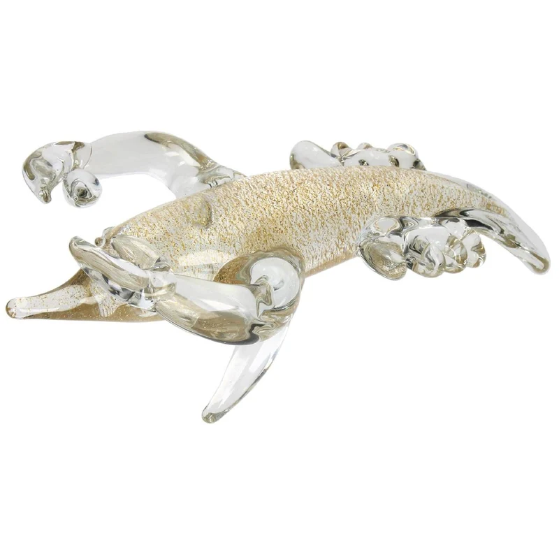 Ornament Hummer Glas Gold 26x11x10,5cm