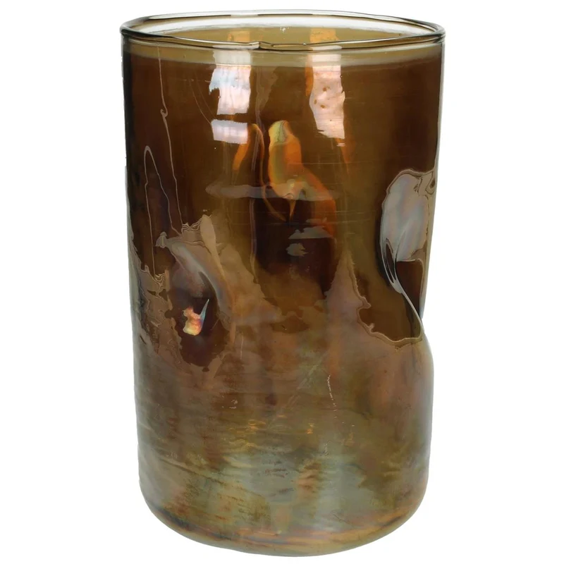 Kerzenständer Glas Braun 15x15x27cm