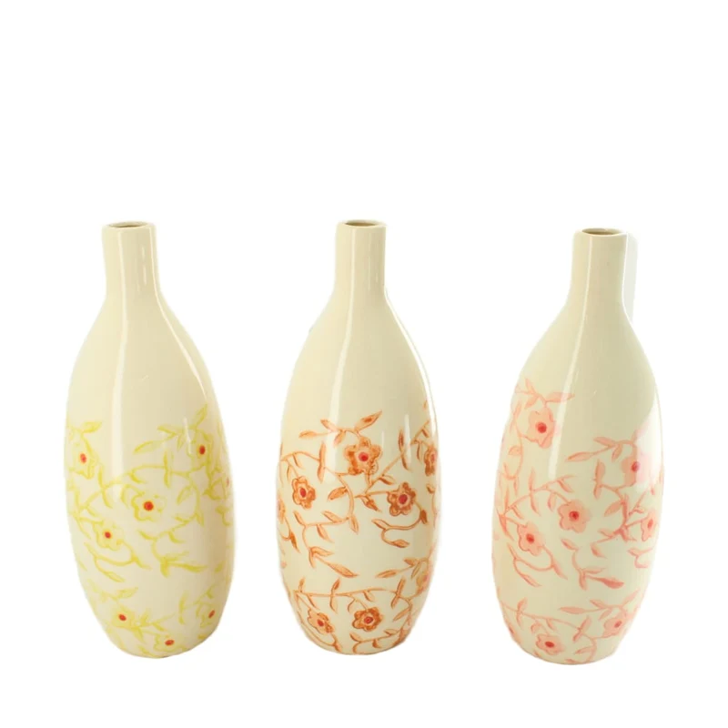 Flasche Keramik 11.5x11.5x29.5cm 3 sortiert Orange mix