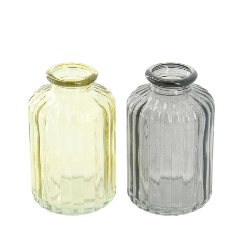 Vase Glas 6x6x10cm 2 sortiert Gemischt grau
