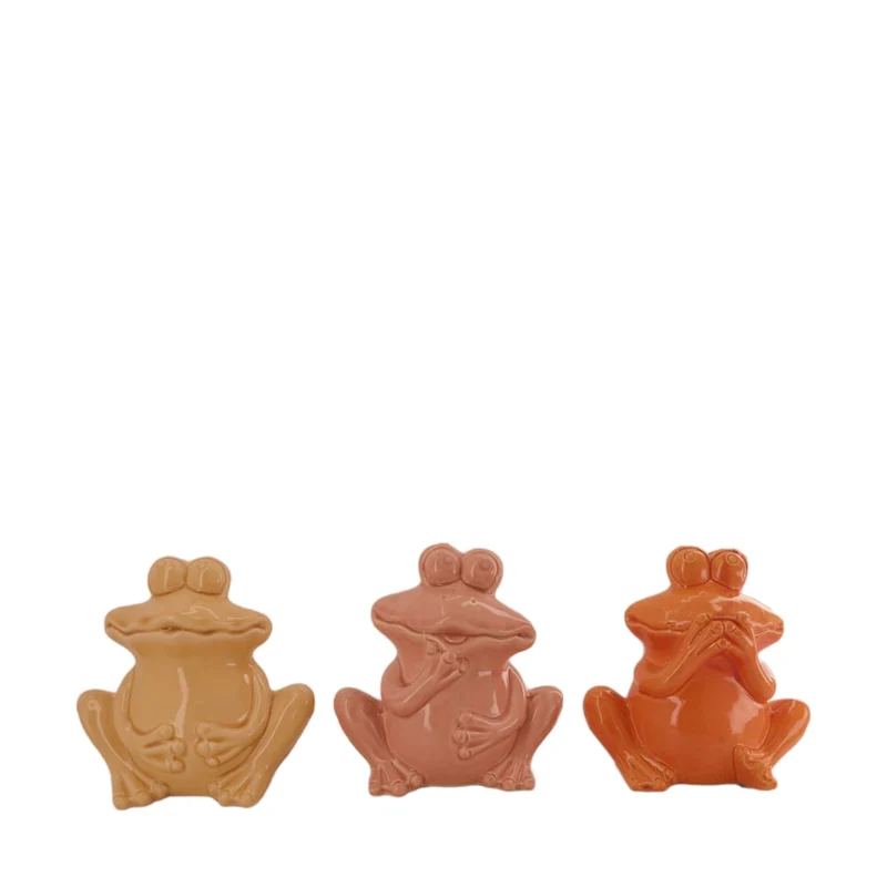 Frosch Keramik 17x12.5x18cm 3 sortiert Mixed rosa