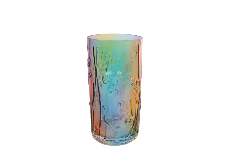 Vase "Regenbogen" S mehrfarbiges Glas 8.5x8.5x17cm