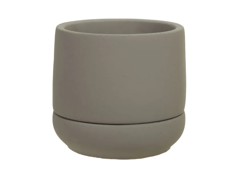 Zement Blumentopf+Untertasse natur Ø 13,5x13 cm
