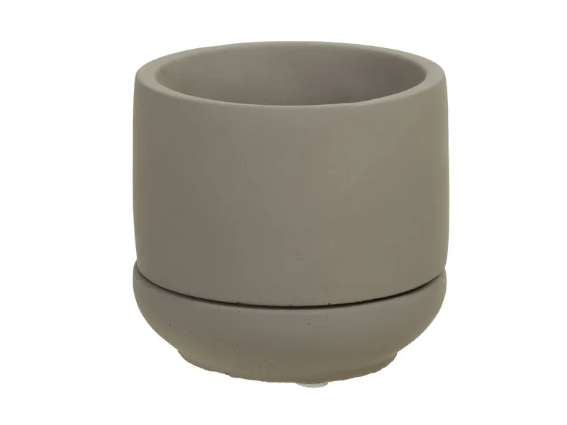 Zement Blumentopf+Untertasse natur Ø 10x9 cm