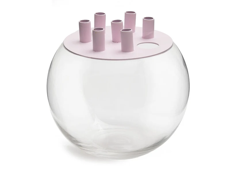 Glaskugel Tulpe Vase Ø20x17cm rosa