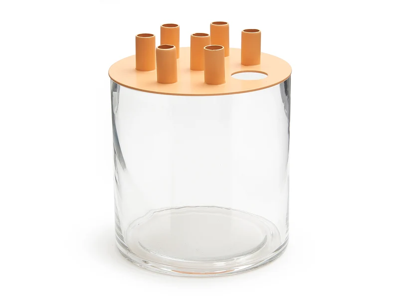 Glaszylinder Tulpe Vase Ø15x18cm apricot