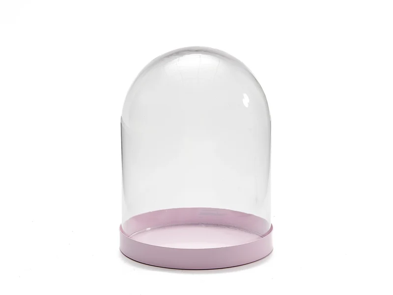 Glasglocke Ø12x15,5cm rosa