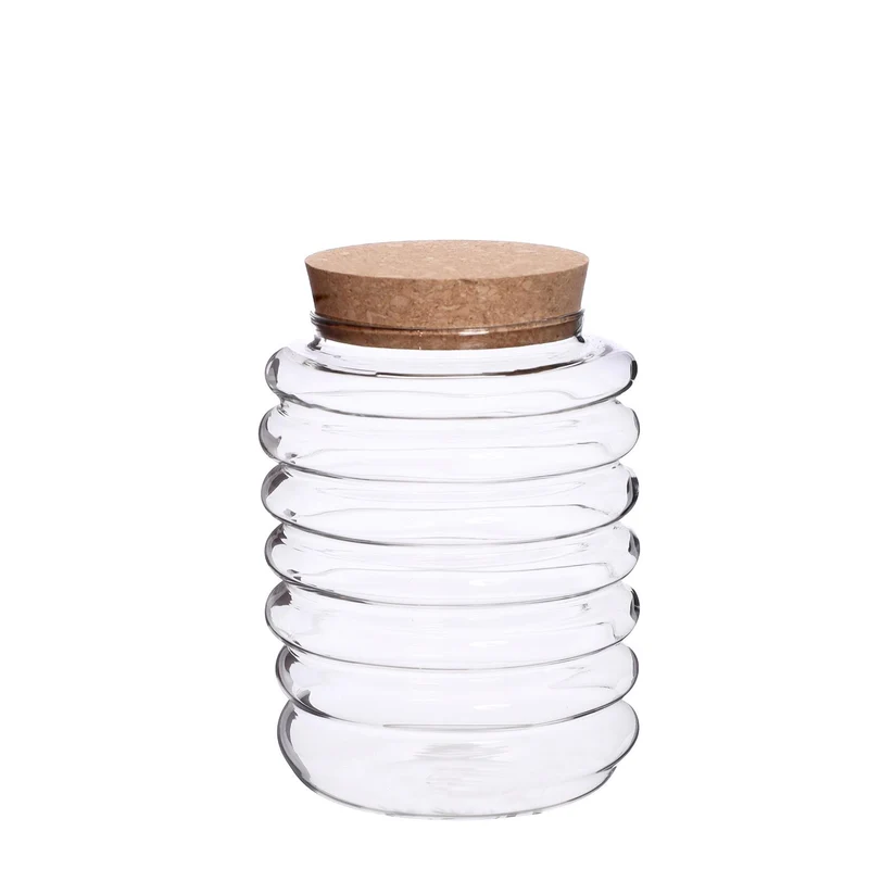 Terrarium Rippe Glas Ø11 h.14cm b.Kork