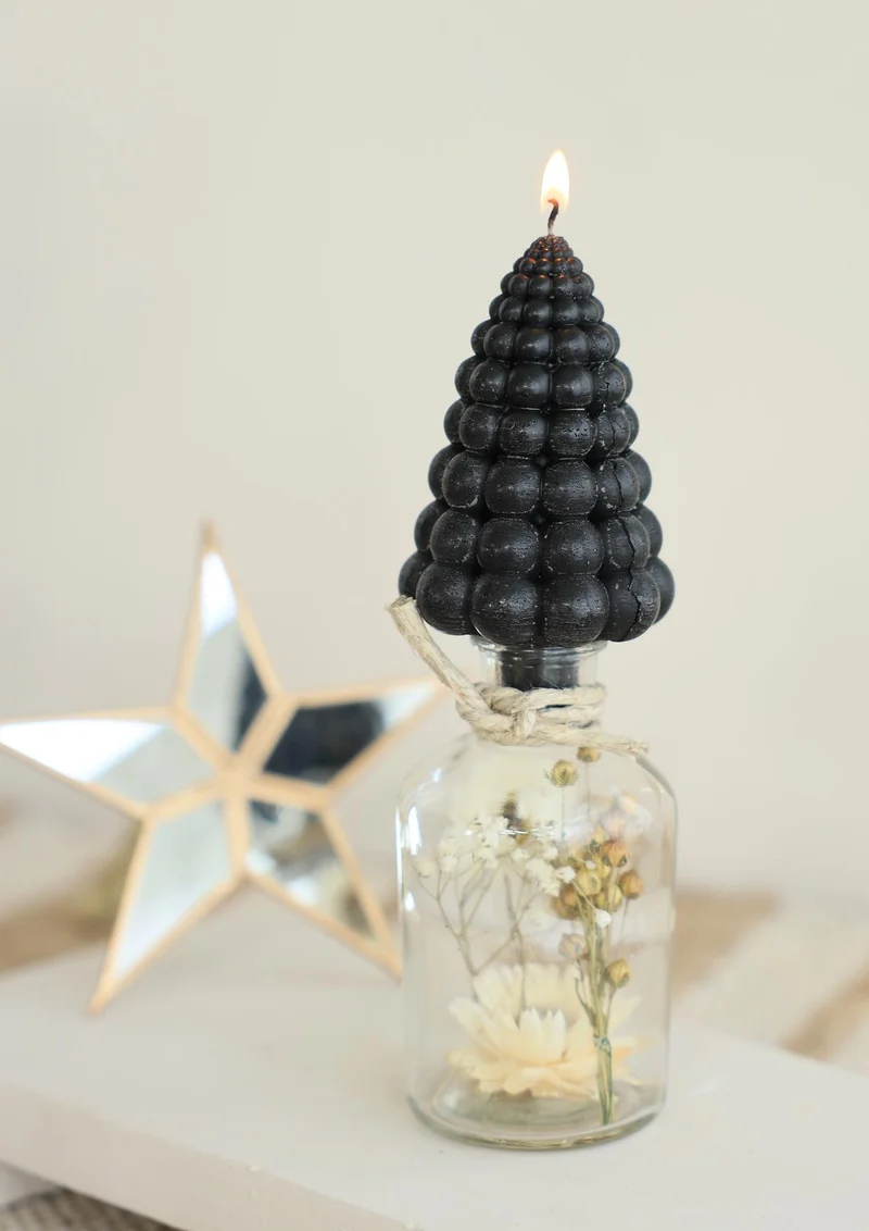 Bubble Baum Kerze h.12 Ø7 cm schwarz