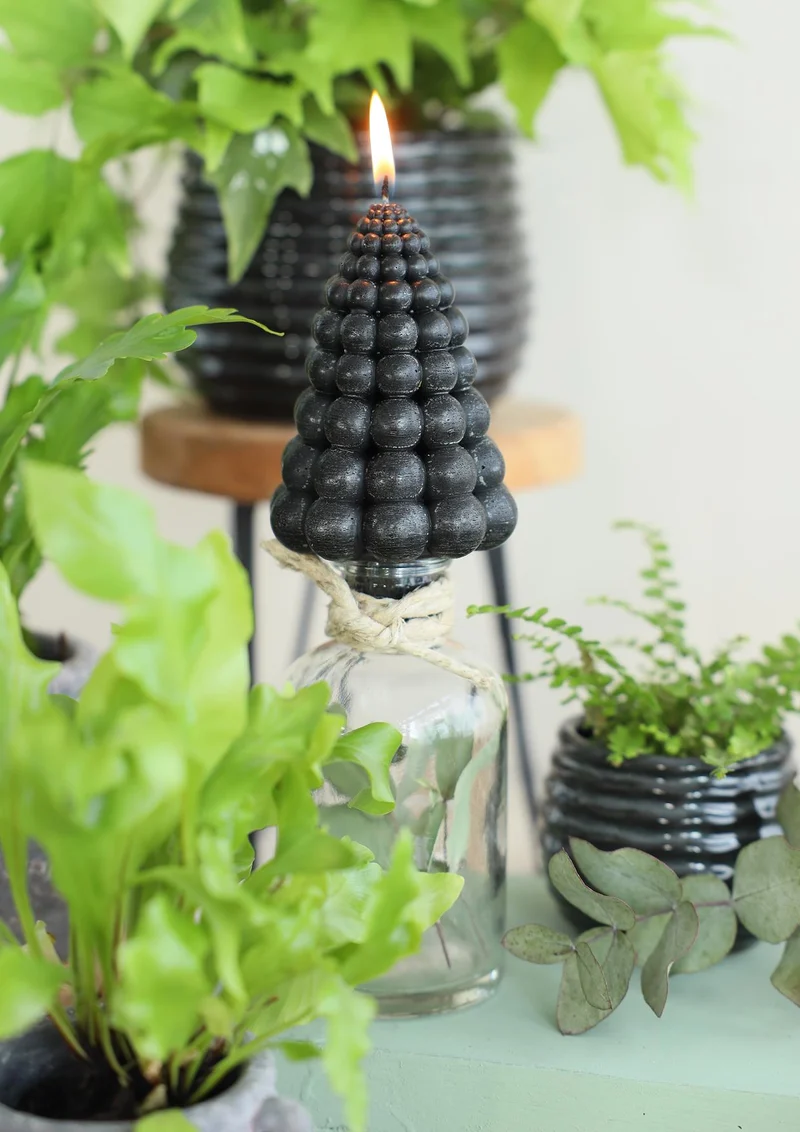 Bubble Baum Kerze h.12 Ø7 cm schwarz