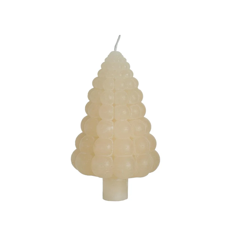 Bubble Baum Kerze h.12 Ø7 cm Creme