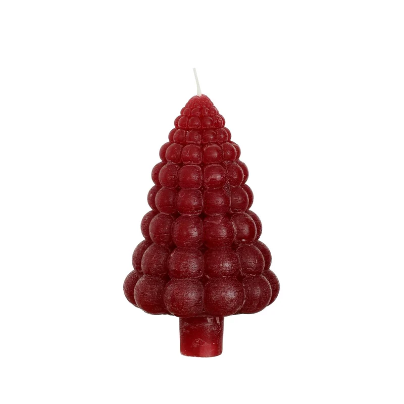 Blase Baum Kerze h.12 Ø7 cm rot