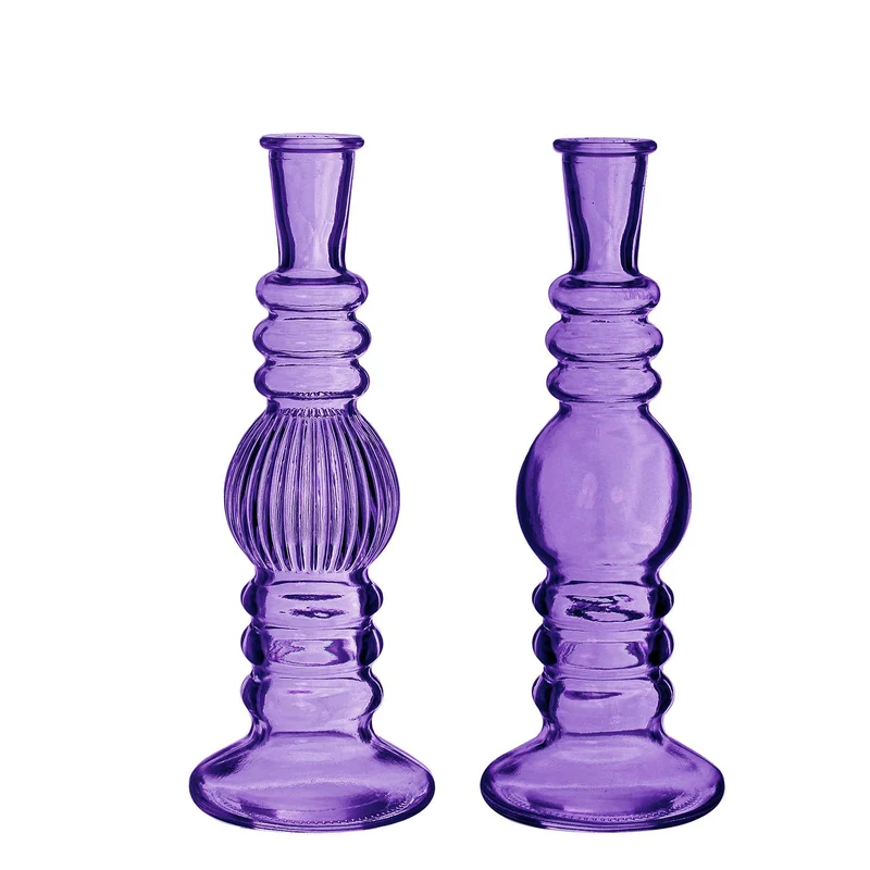 Florenz Vase Kerze h.23 Ø8,5 lila 2 ass.