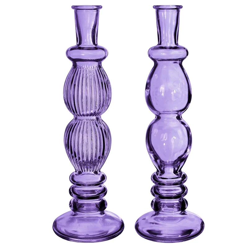 Florenz Vase Kerze h.28 Ø9 lila 2 ass.