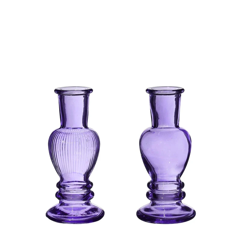 Venedig Vase Kerze h.11,3 Ø5 lila 2 ass.