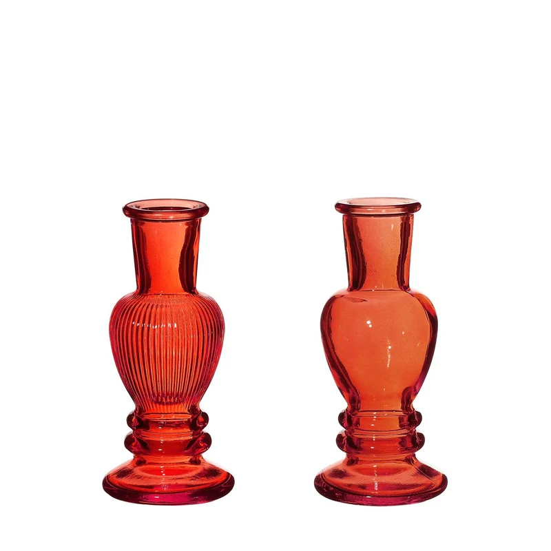 Venedig Vase Kerze h.11,3 Ø5 rot 2 ass.