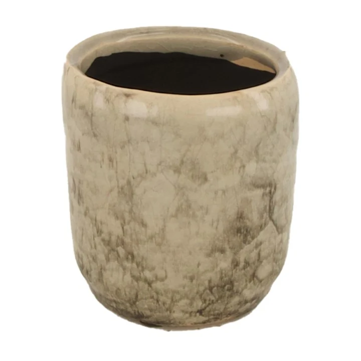 Pflanzgefäß Keramik Ø10x10cm Taupe/Grau