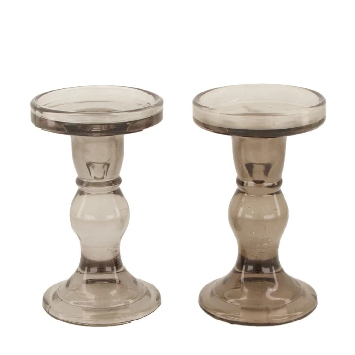 Kerzenhalter Glas Ø8.5x14cm Gemischt braun