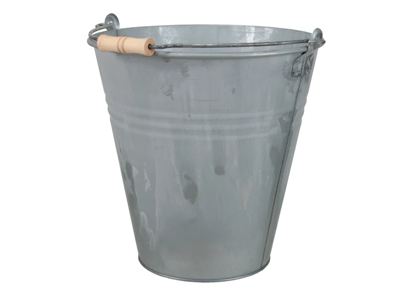 St. 1 Eimer mit Henkel 12lt. altes Zink Ø30x30cm