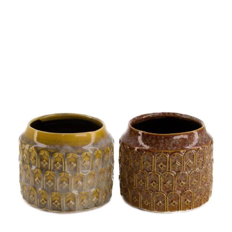 Vase "Marloes" terra/braun earthw 21x10x17,5cm