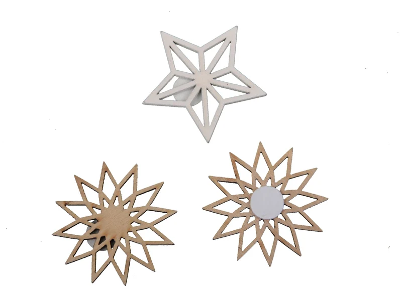 Ornament Tannenzapfen champ/weiß/silber 3fach sortiert - h10xd7cm