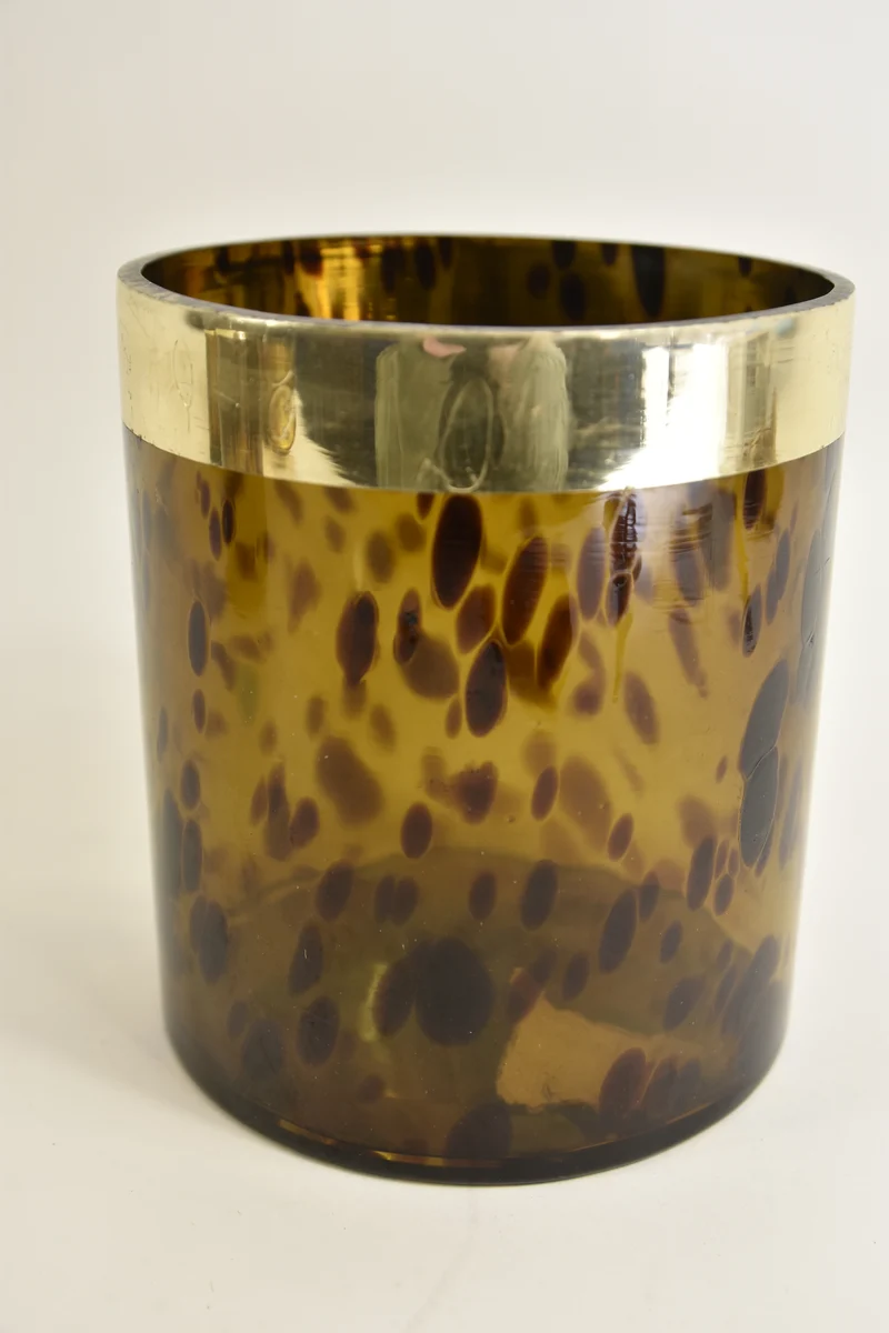 St. 1 Glasvase "Leopard" braun Ø 15x16 cm