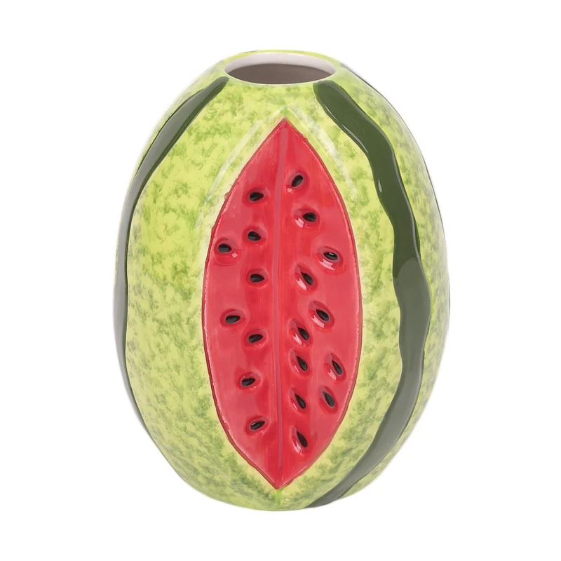 Vase Wassermelone 14x13x18cm Grün/Rot