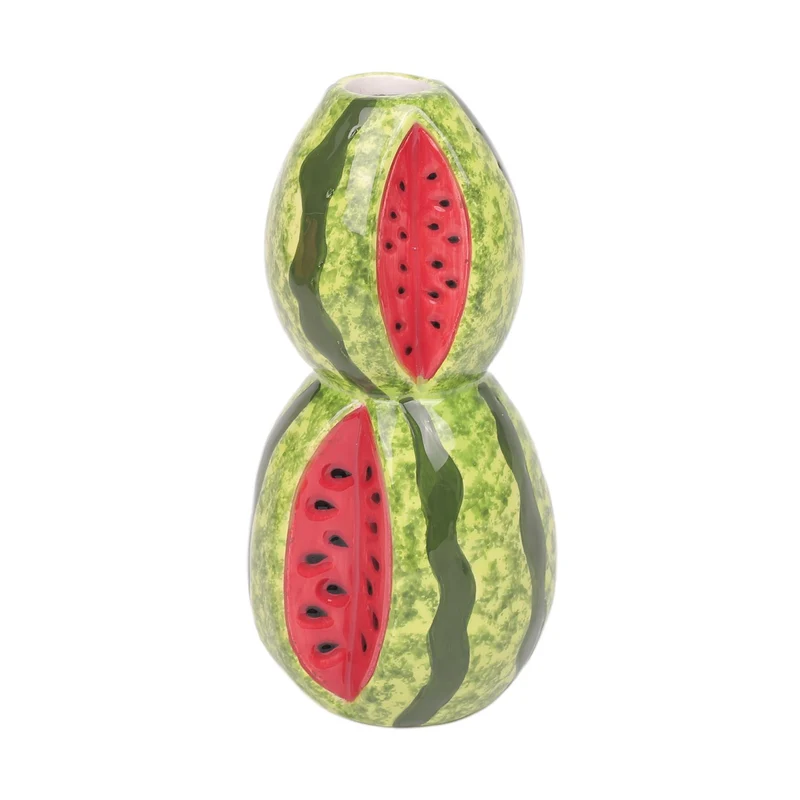 Vase Wassermelone 10x9x18cm Grün/Rot