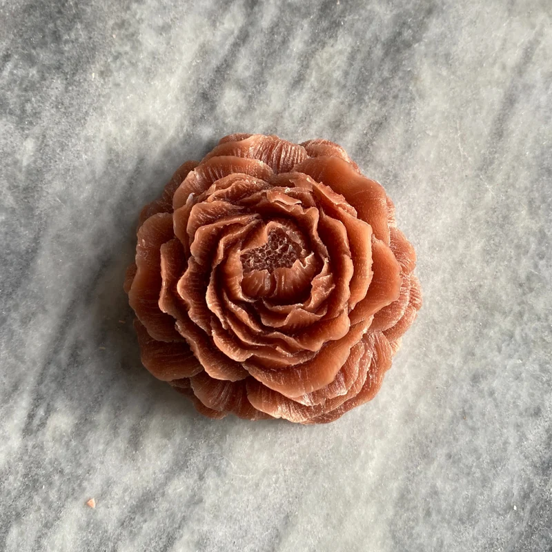Rose Bernsteinblock deluxe 8x8x3,5cm - Bernstein