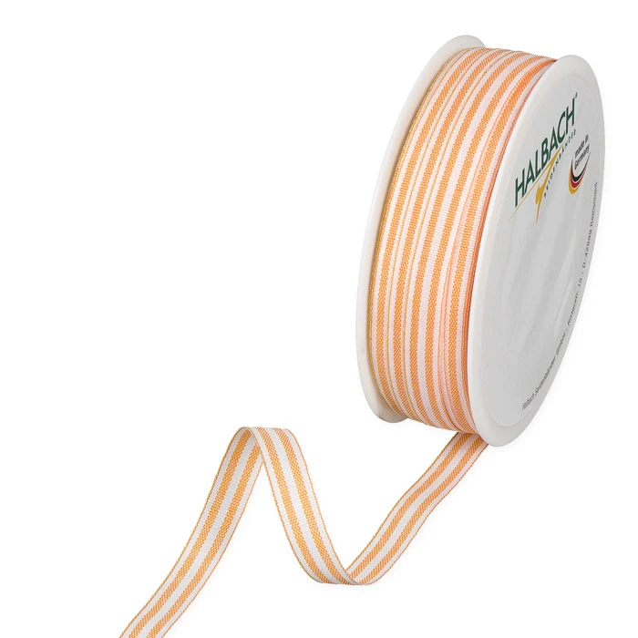 Rolle Streifenbänder 10mm 35mtr orange/weiß