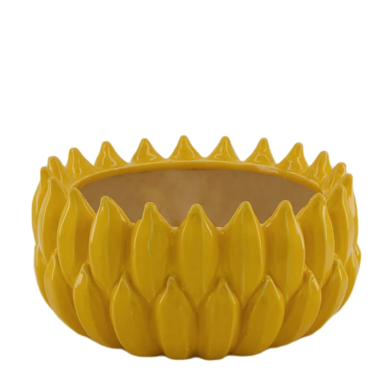 Pflanzgefäß Banane Keramik 26x26x12,5cm Gelb
