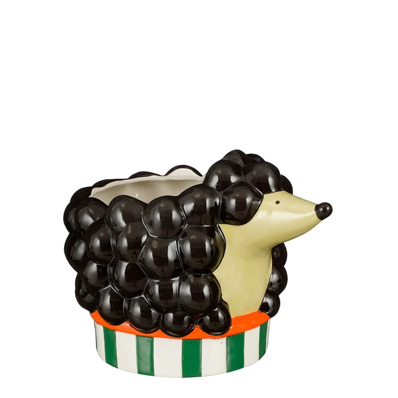 Lustiger Topf Hund schwarz - l24,5xw18xh17,5cm