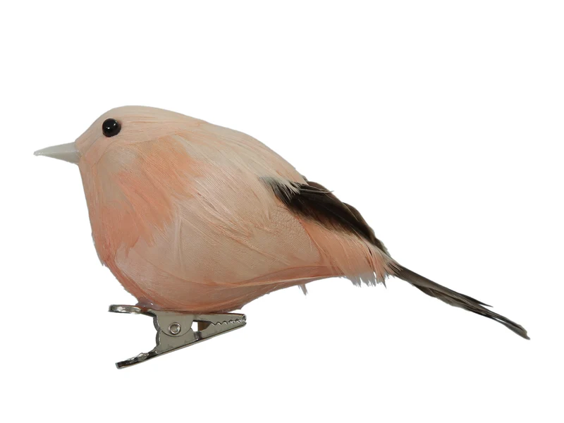 w/b. 8 Vögel/Clip orange 10 cm