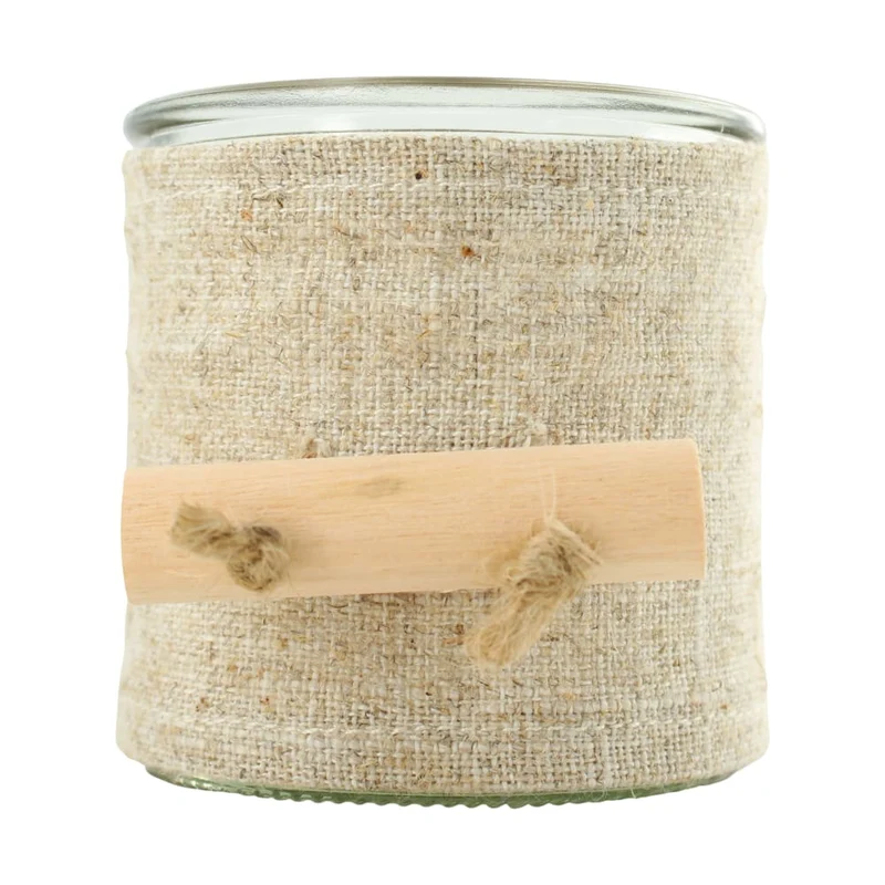 Teelichthalter Glas 8x9x8cm Beige