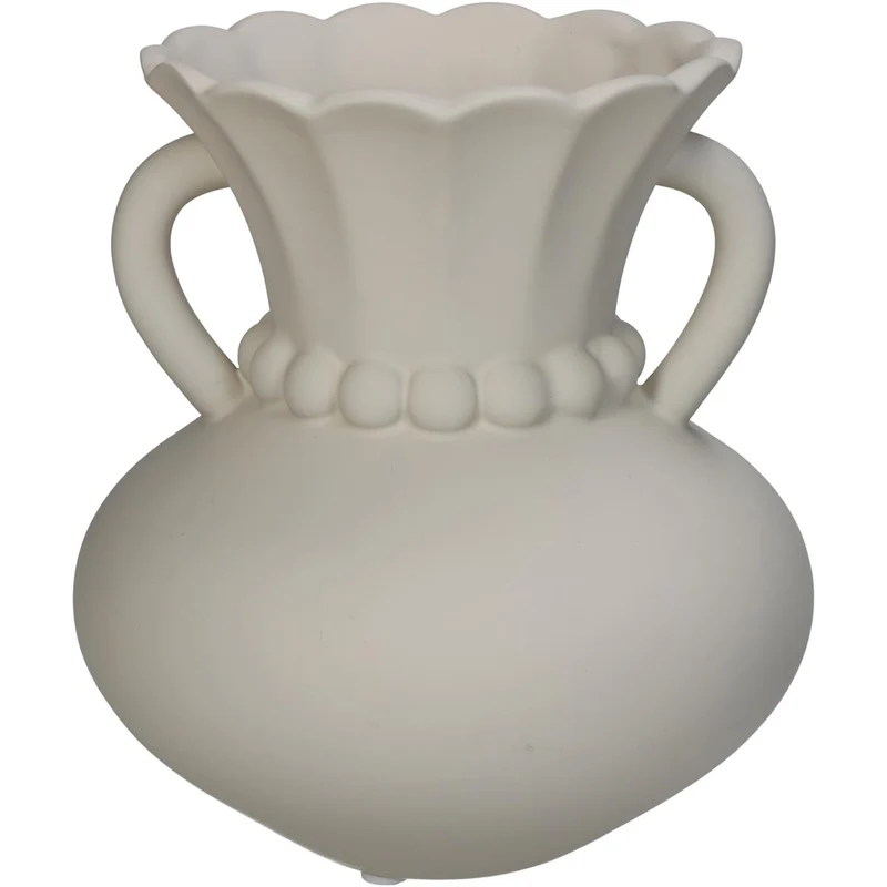 Vase Dolomit Elfenbein 15.5x15.5x16.8cm