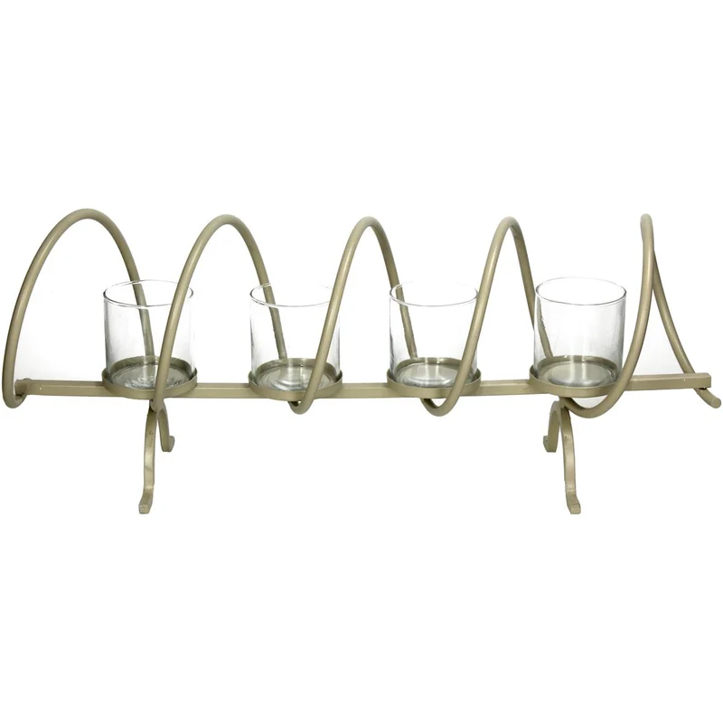 Kerzenständer Eisen Beige 59x15x21cm