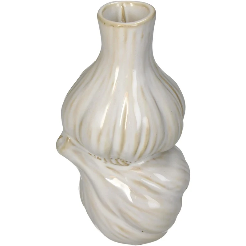 Kerzenständer Knoblauch Feines Steingut Weiß 8.3x7.9x14.7cm