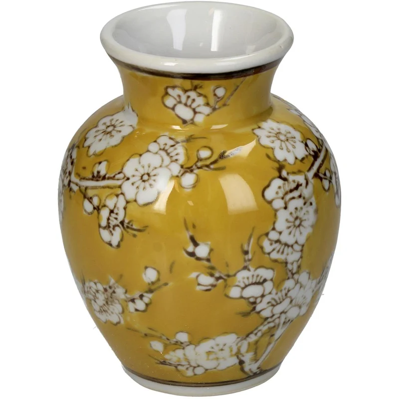 Vase Porzellan Gelb 8x8x11,5cm