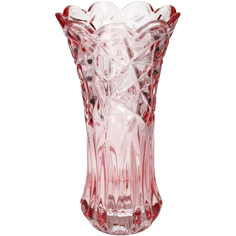 Vase Glas Rosa 12.5x12.5x24cm