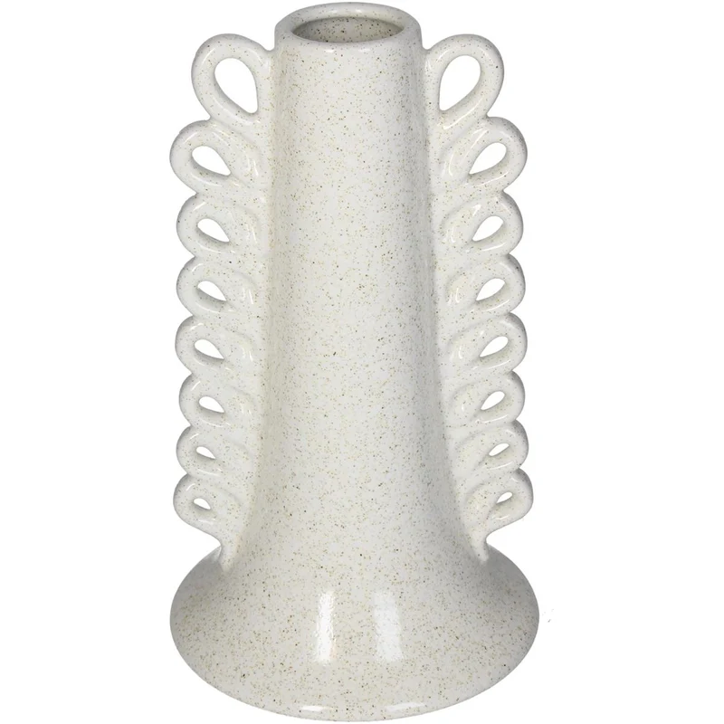 Vase Steingut Weiß 13x13x22.5cm